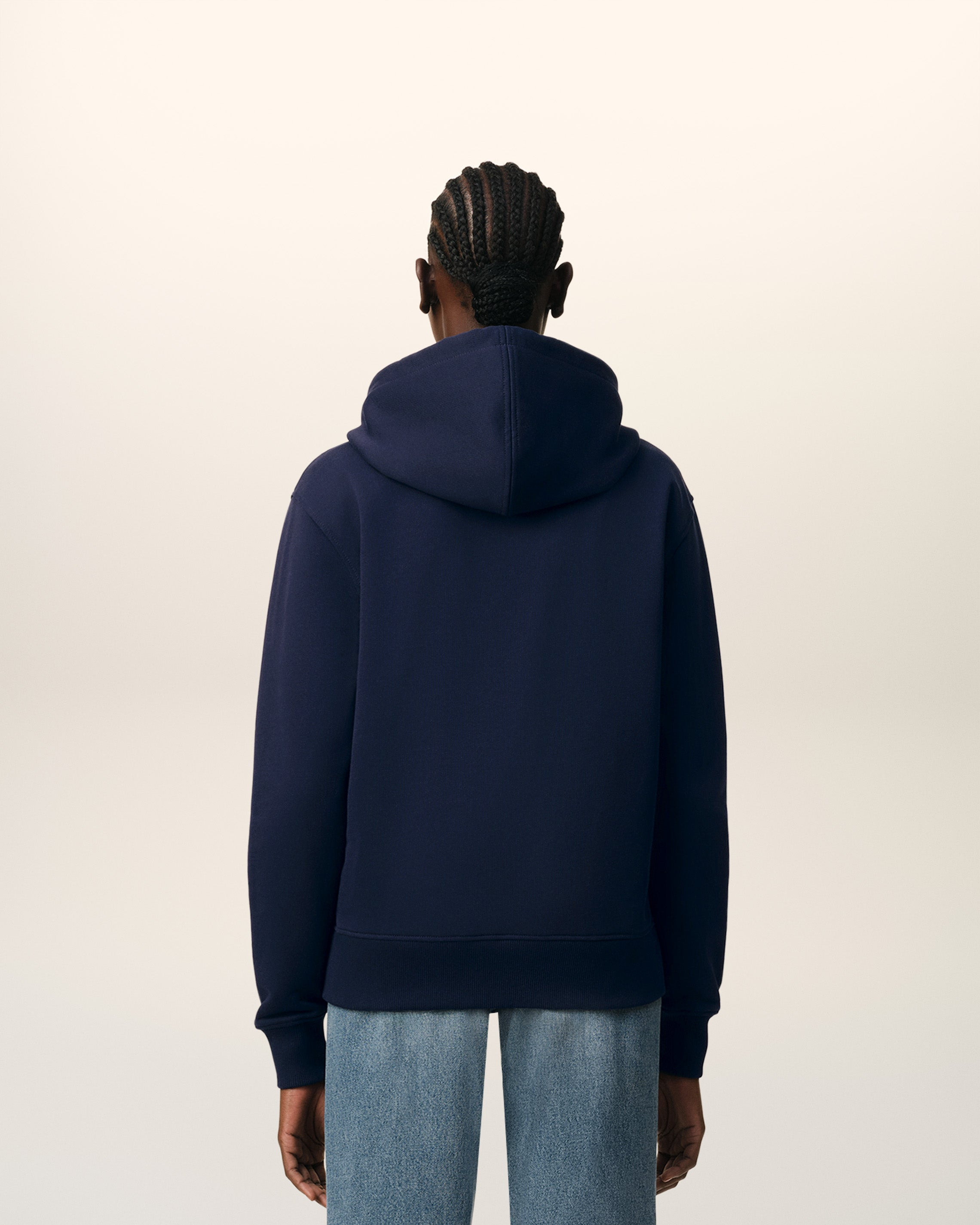 NAVY COTTON AMI DE COEUR ZIPPED HOODIE - 11