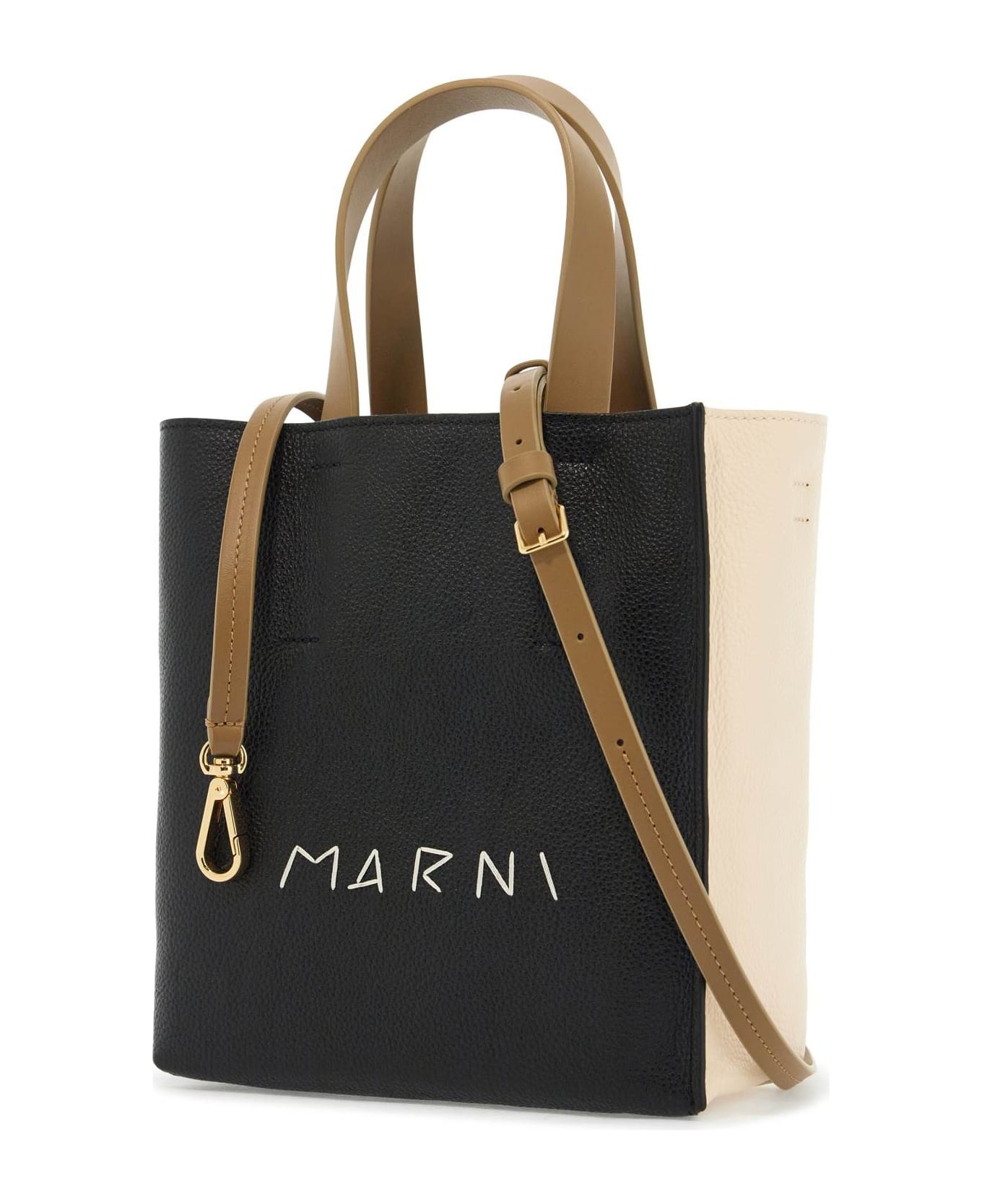 Two-tone Leather Mini Museo Handbag - 3
