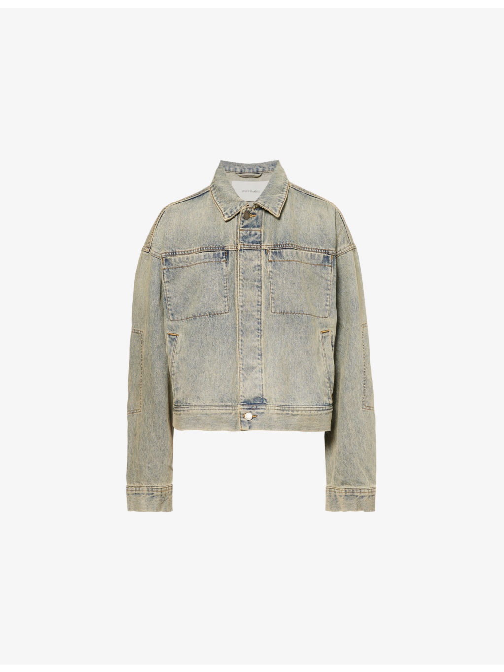Gem Patch-and-Welt-Pockets Relaxed-Fit Denim Jacket - 1