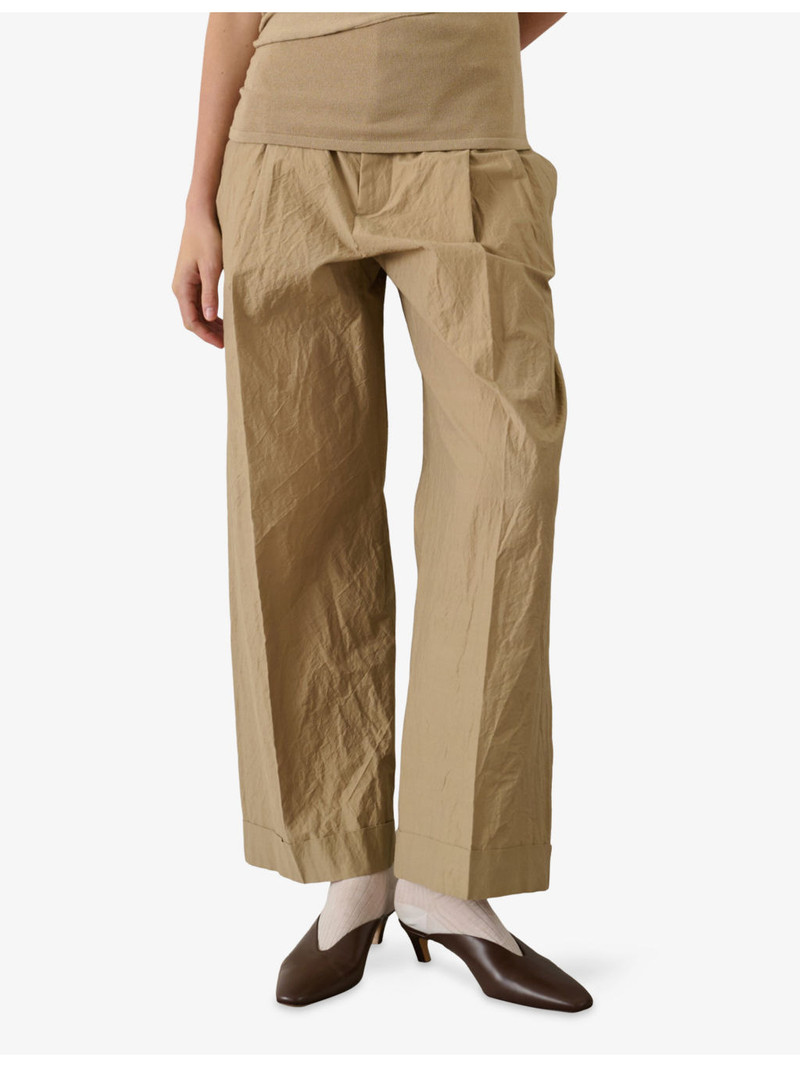 Watson Wide-Leg High-Rise Cotton Trousers 3