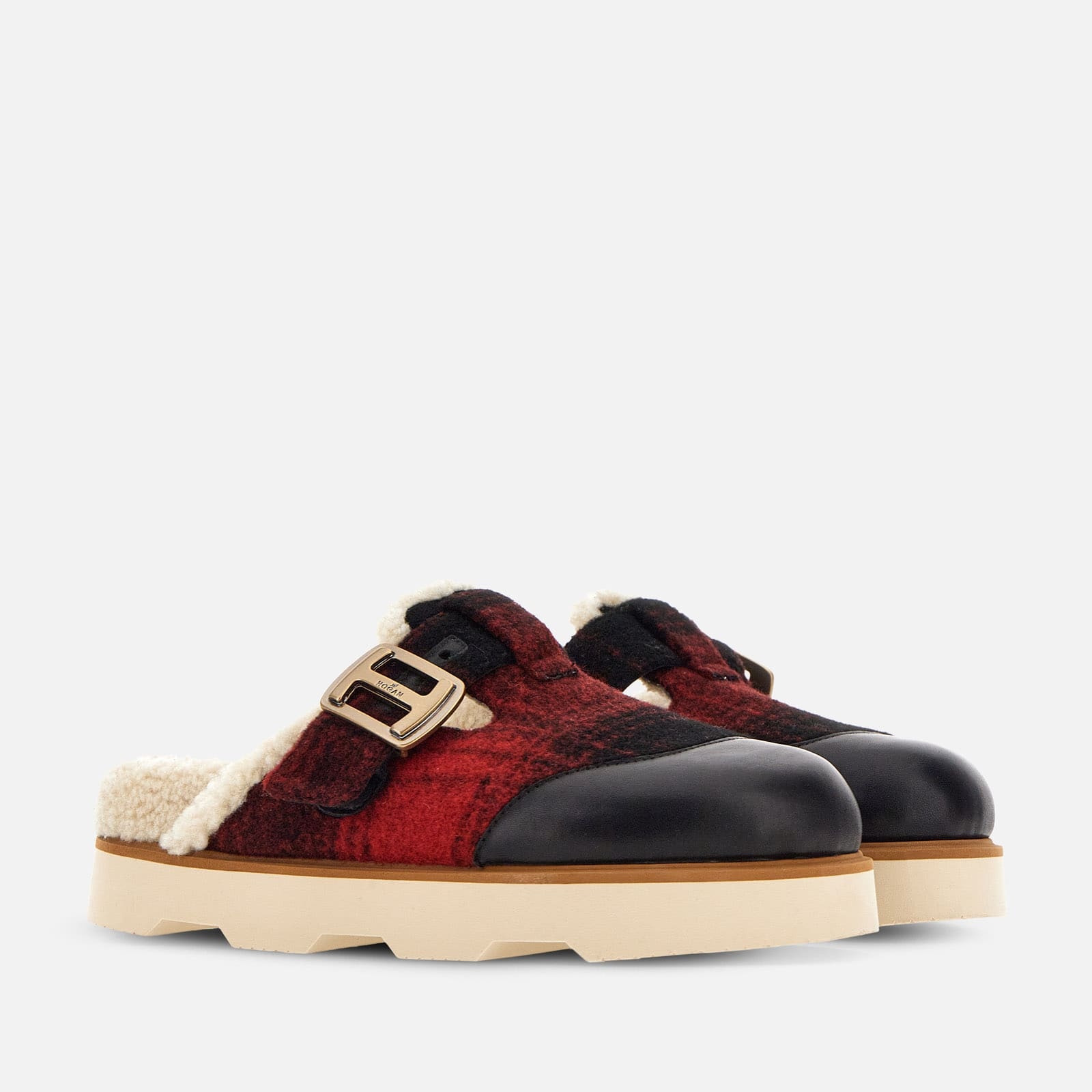 Hogan H625 Mule Shoes Red Black Beige - 2