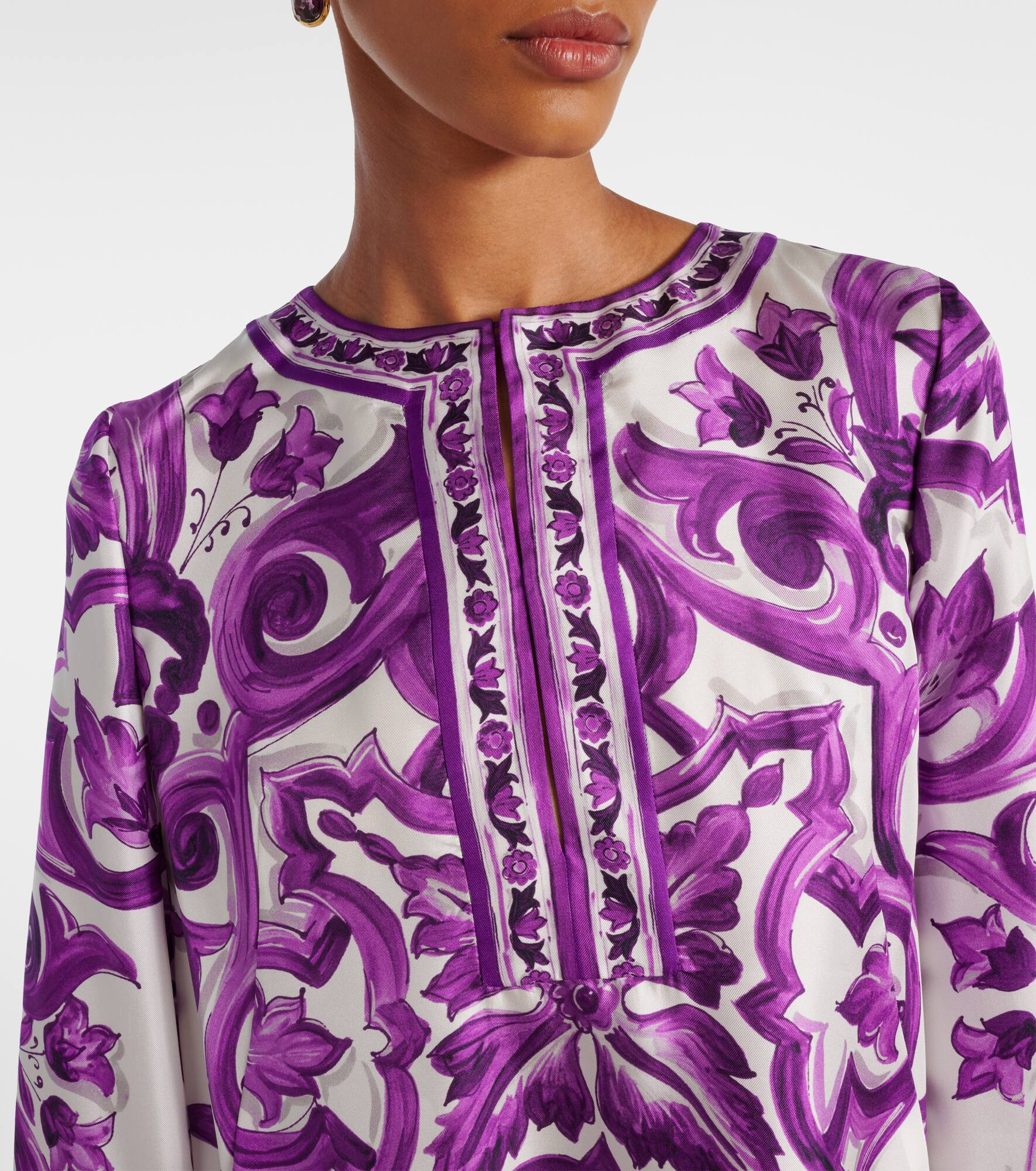 Majolica silk twill minidress - 4