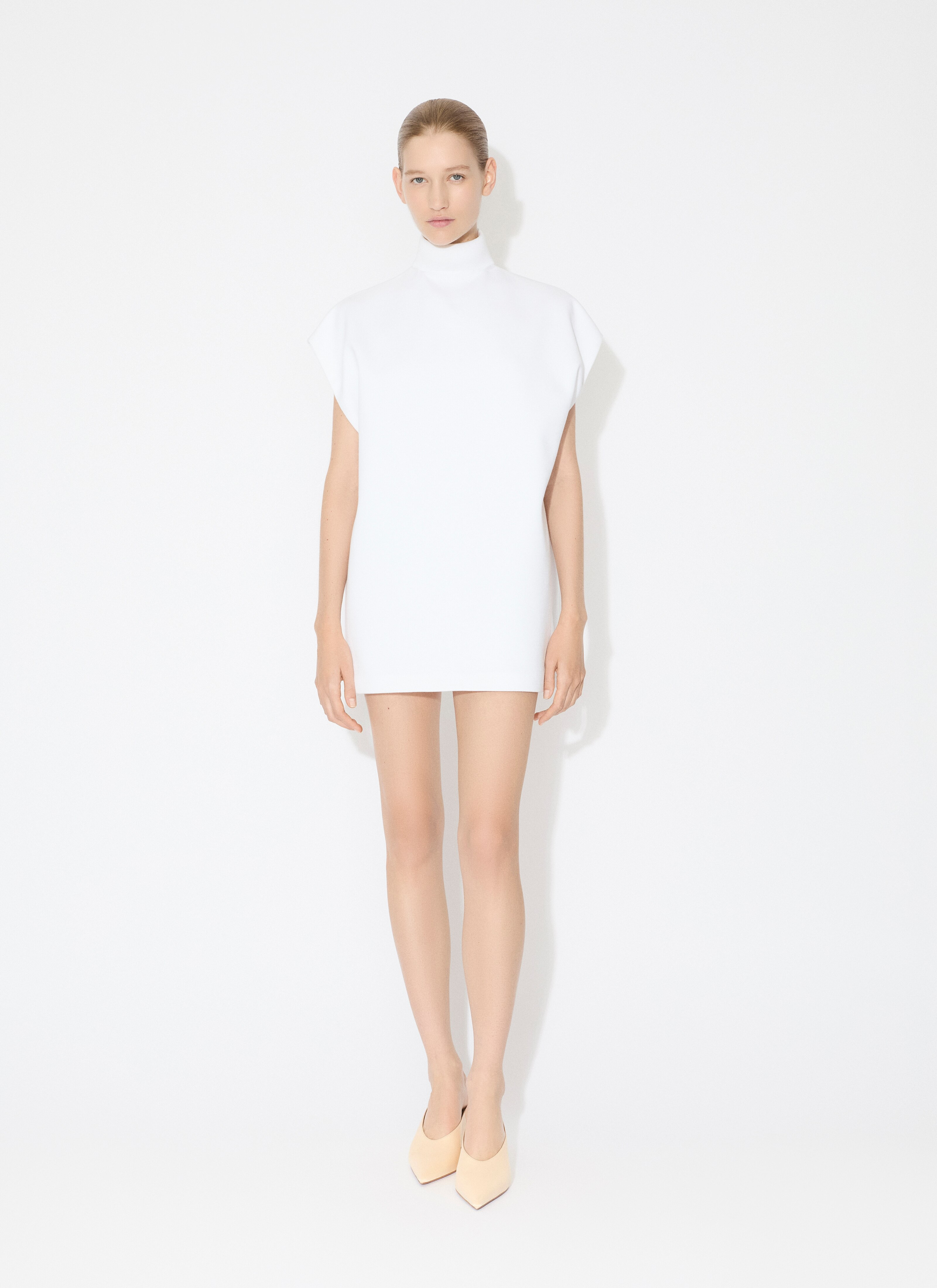 HIGH NECK COTTON KNIT TUNIC - 2