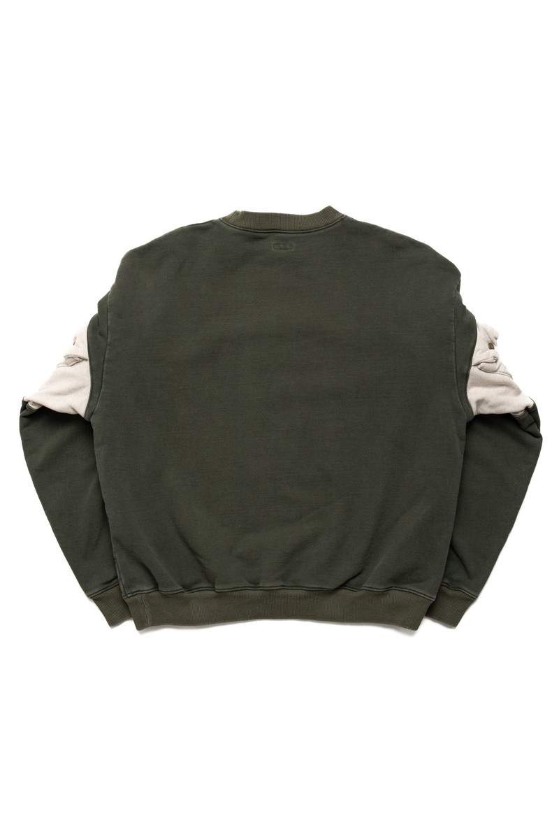Kapital SWT Knit 2TONES NICKEL "8" Sleeve SWT (WORKING Embroidery) - Khaki outlook