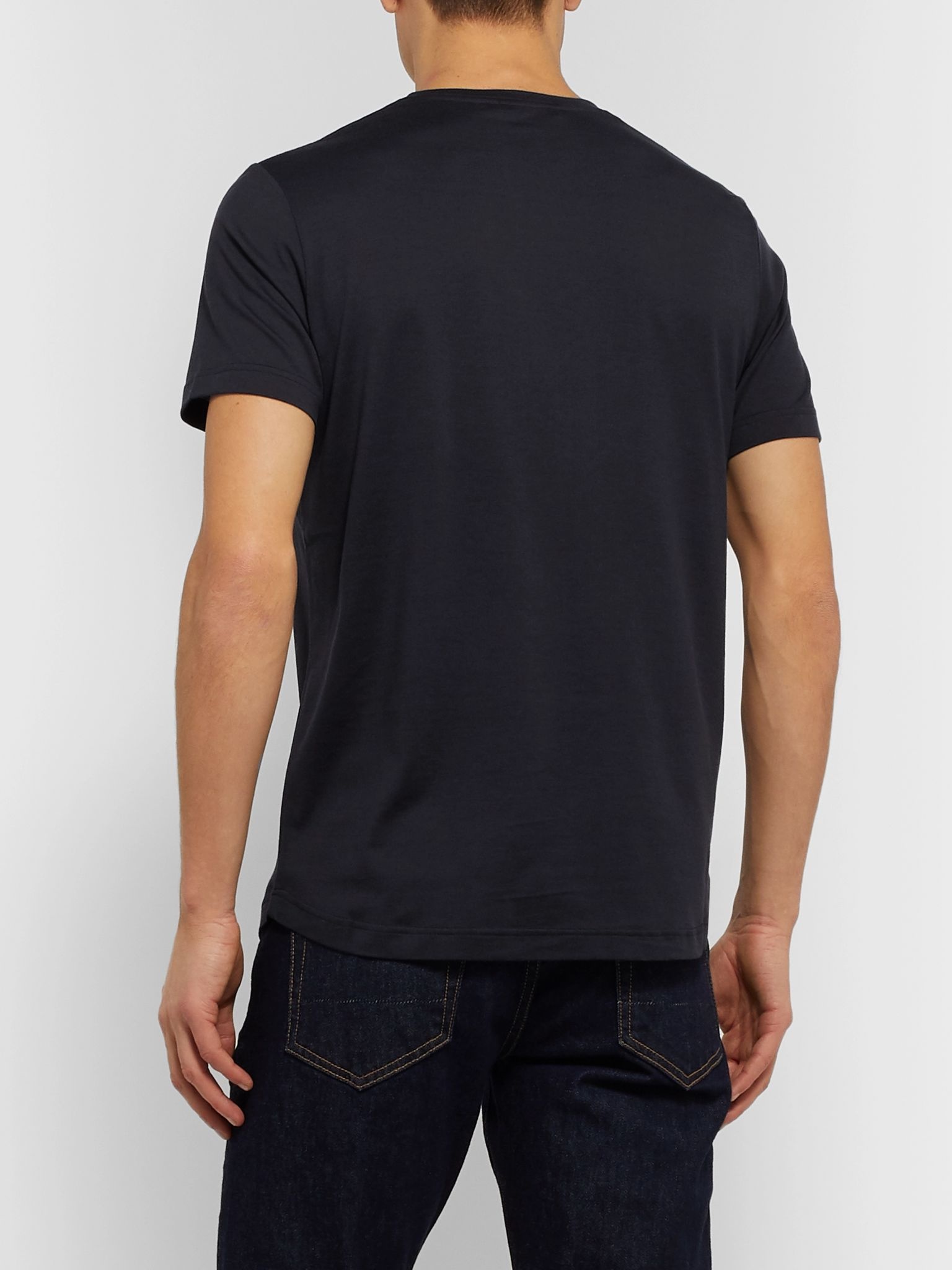 Slim-Fit Silk and Cotton-Blend Jersey T-Shirt - 5