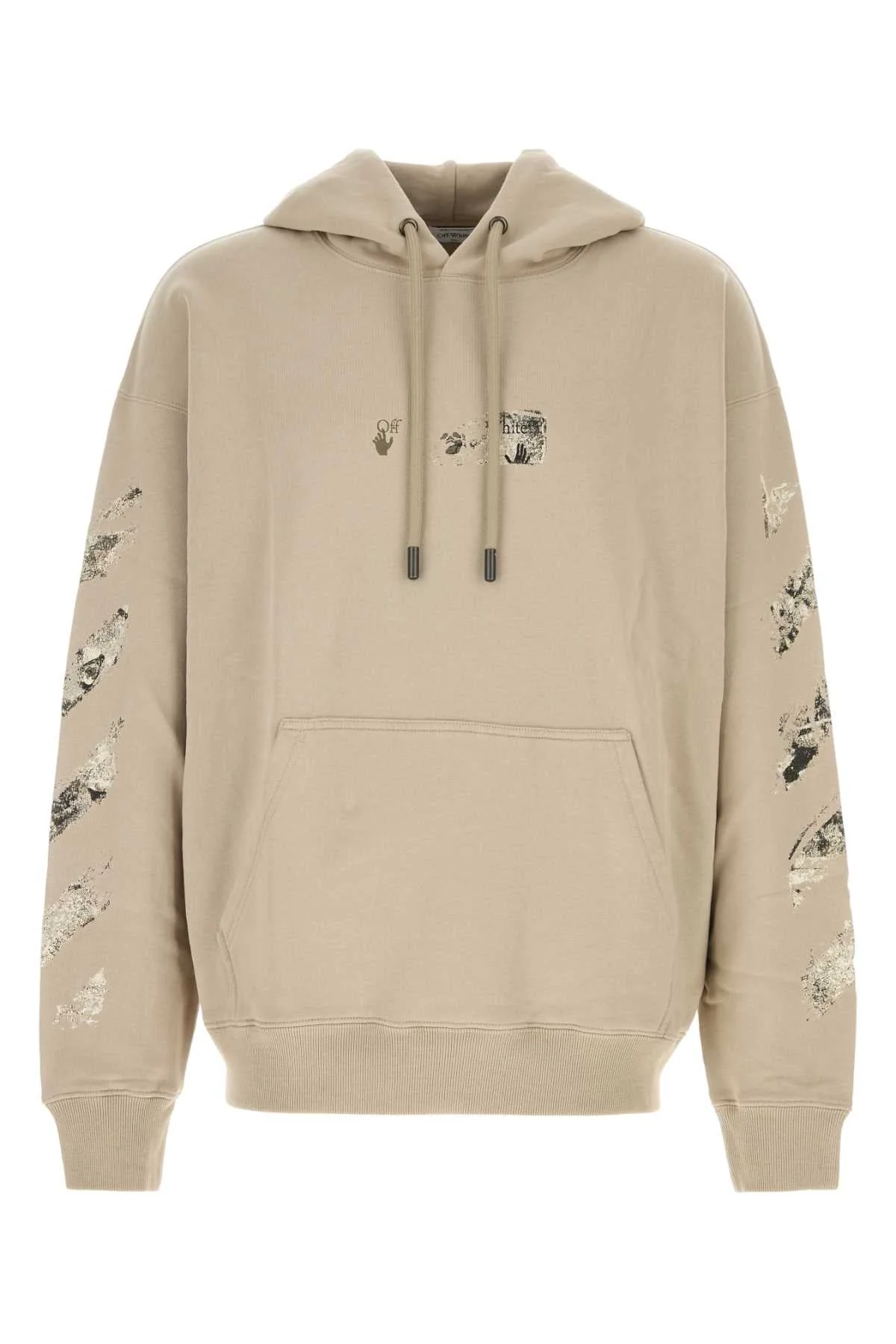 Off White Men Cappuccino Cotton Oversize Sweatshirt - 1