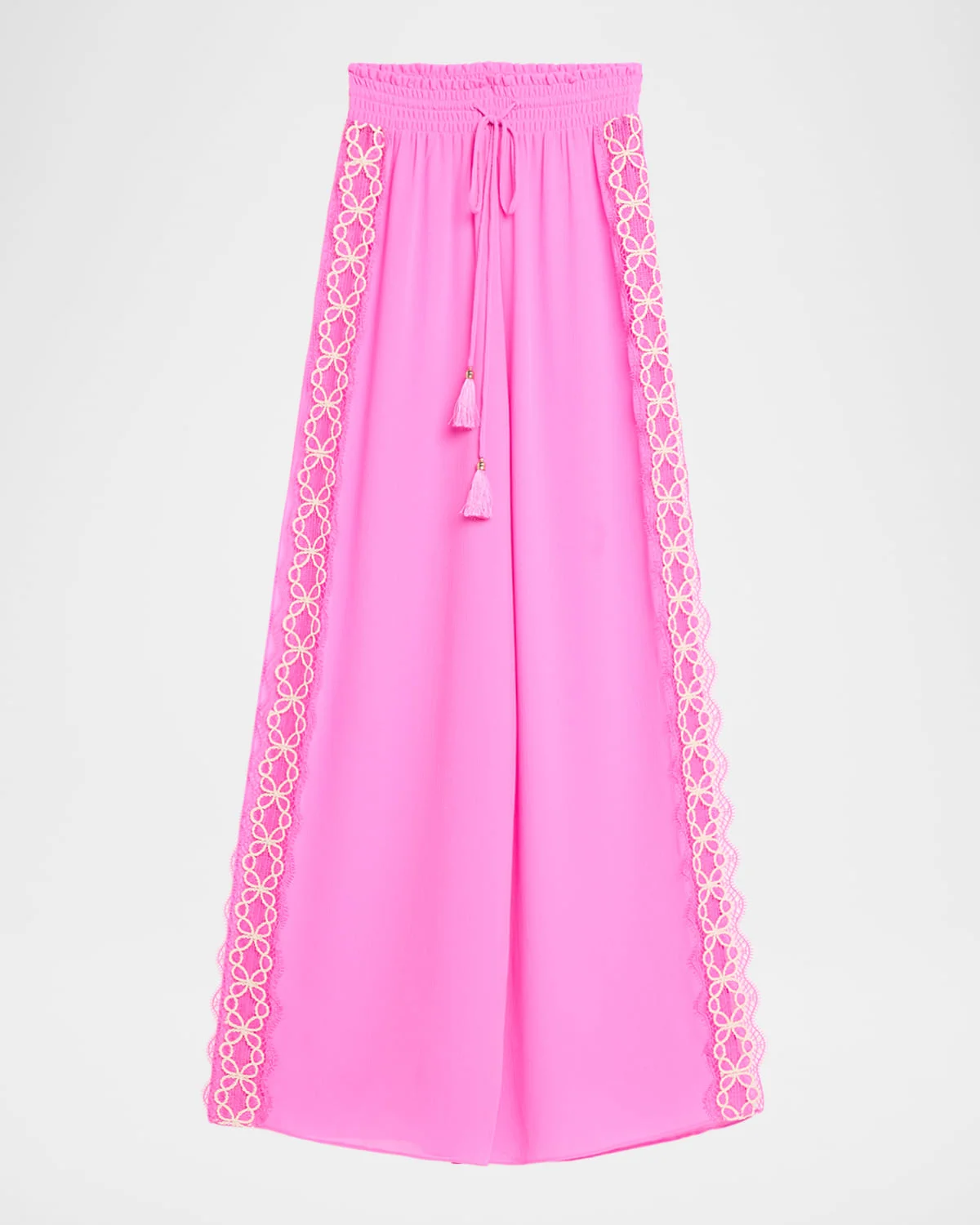 Athena Lace-Trim Palazzo Pants - 1