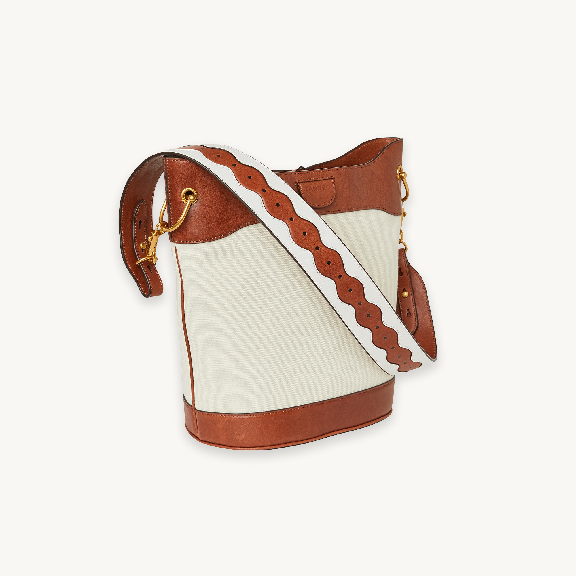 City bag in leather and canvas - 3