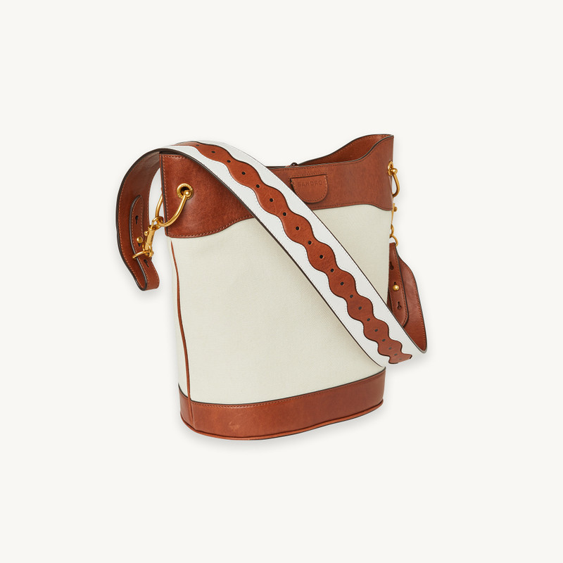 City bag in leather and canvas 3