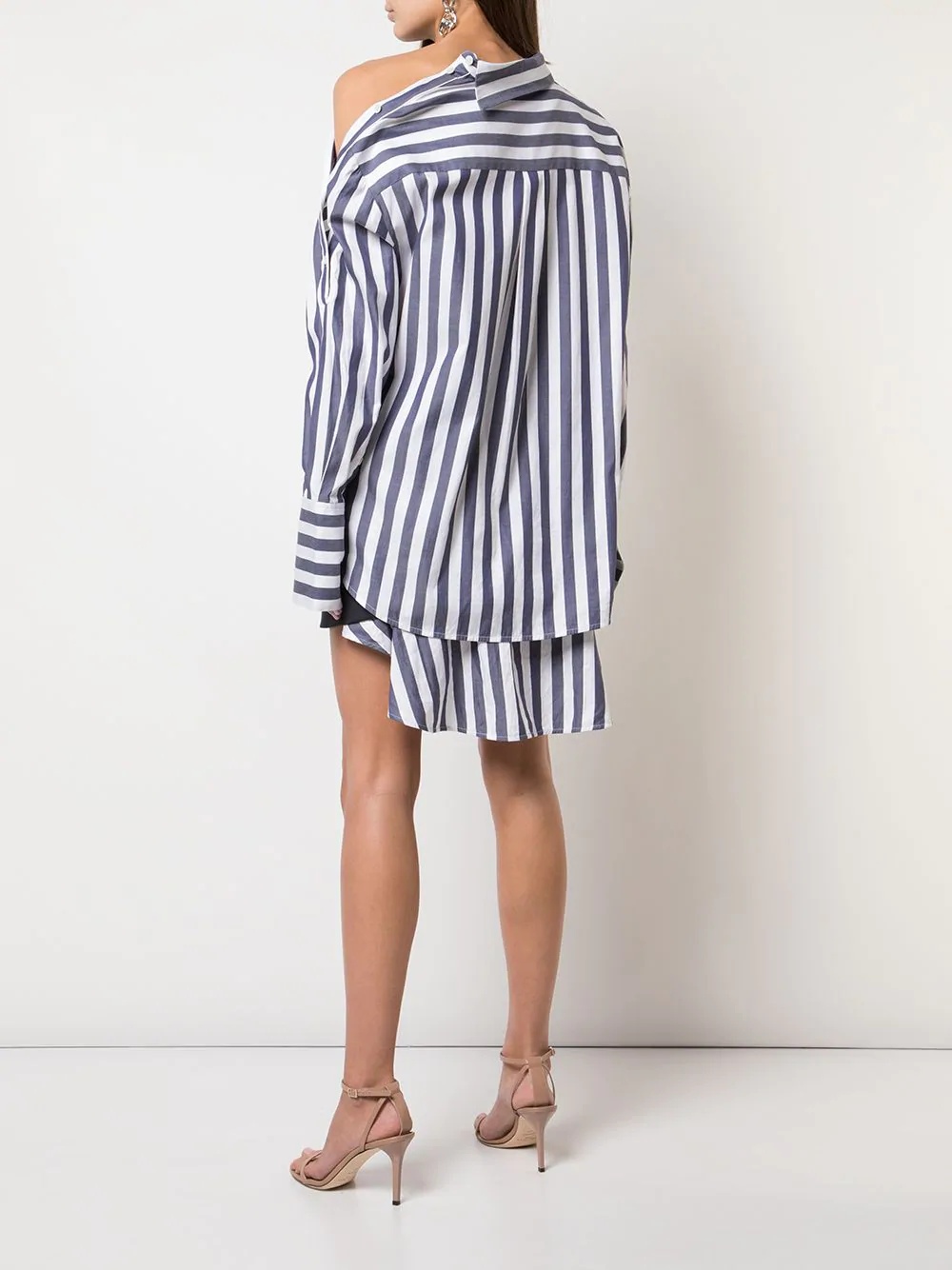 striped shoulder placket shirt - 4