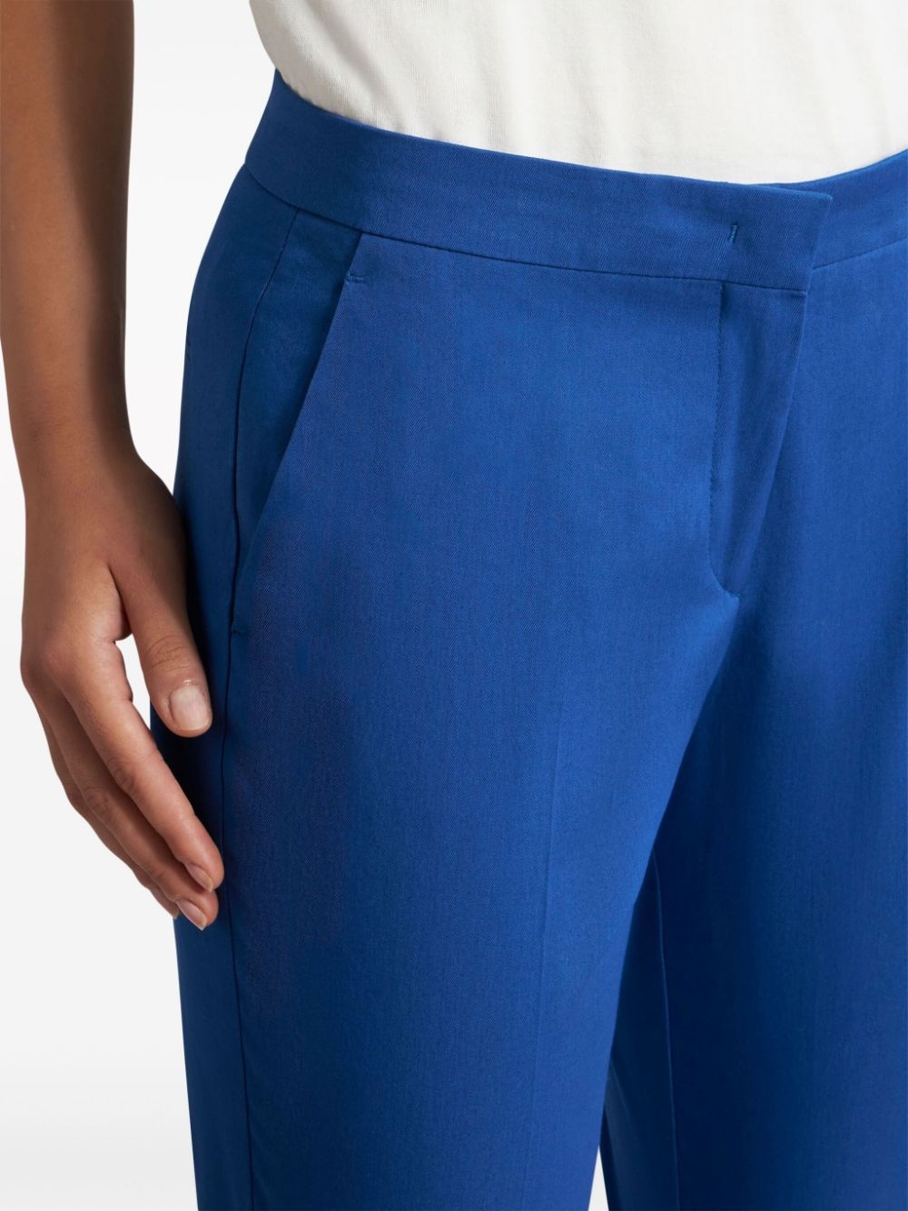 cropped stretch-cotton trousers - 5