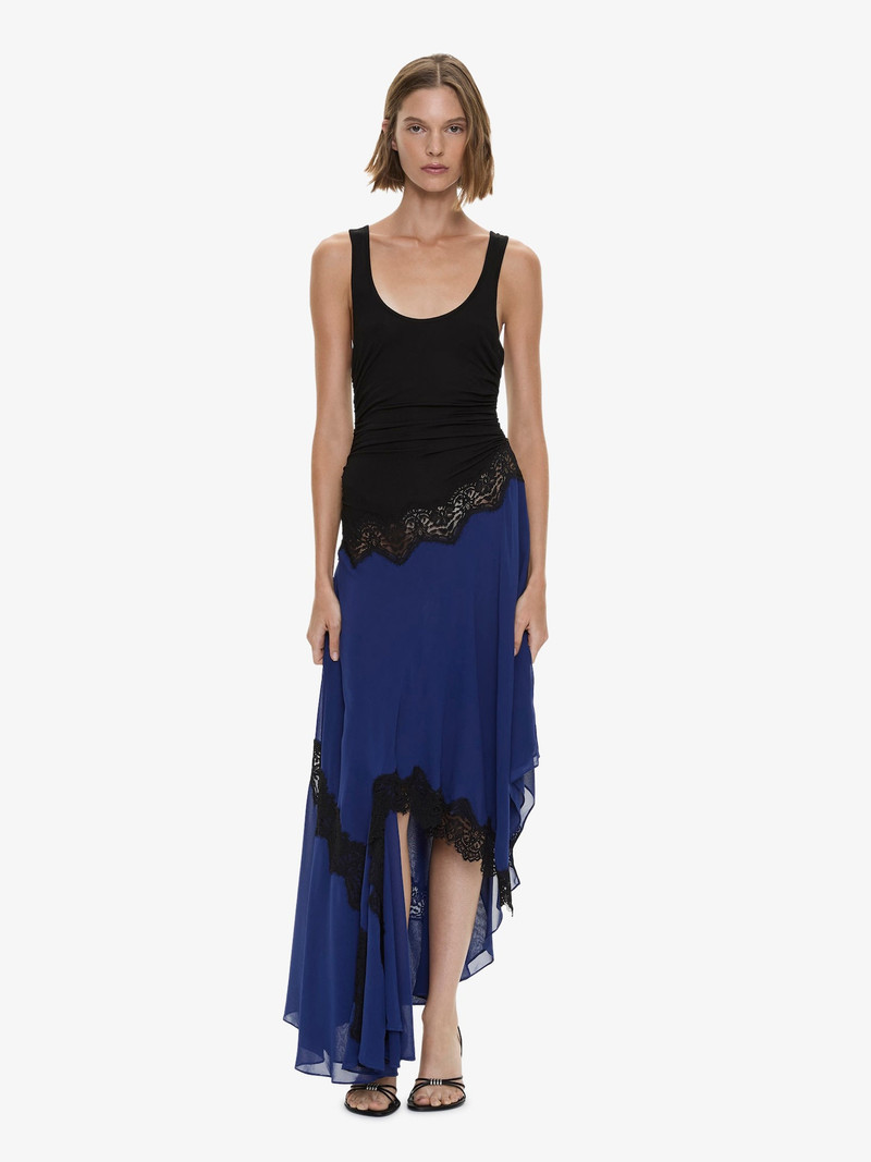 Cutaway Lace Gathered Tank Dress 1