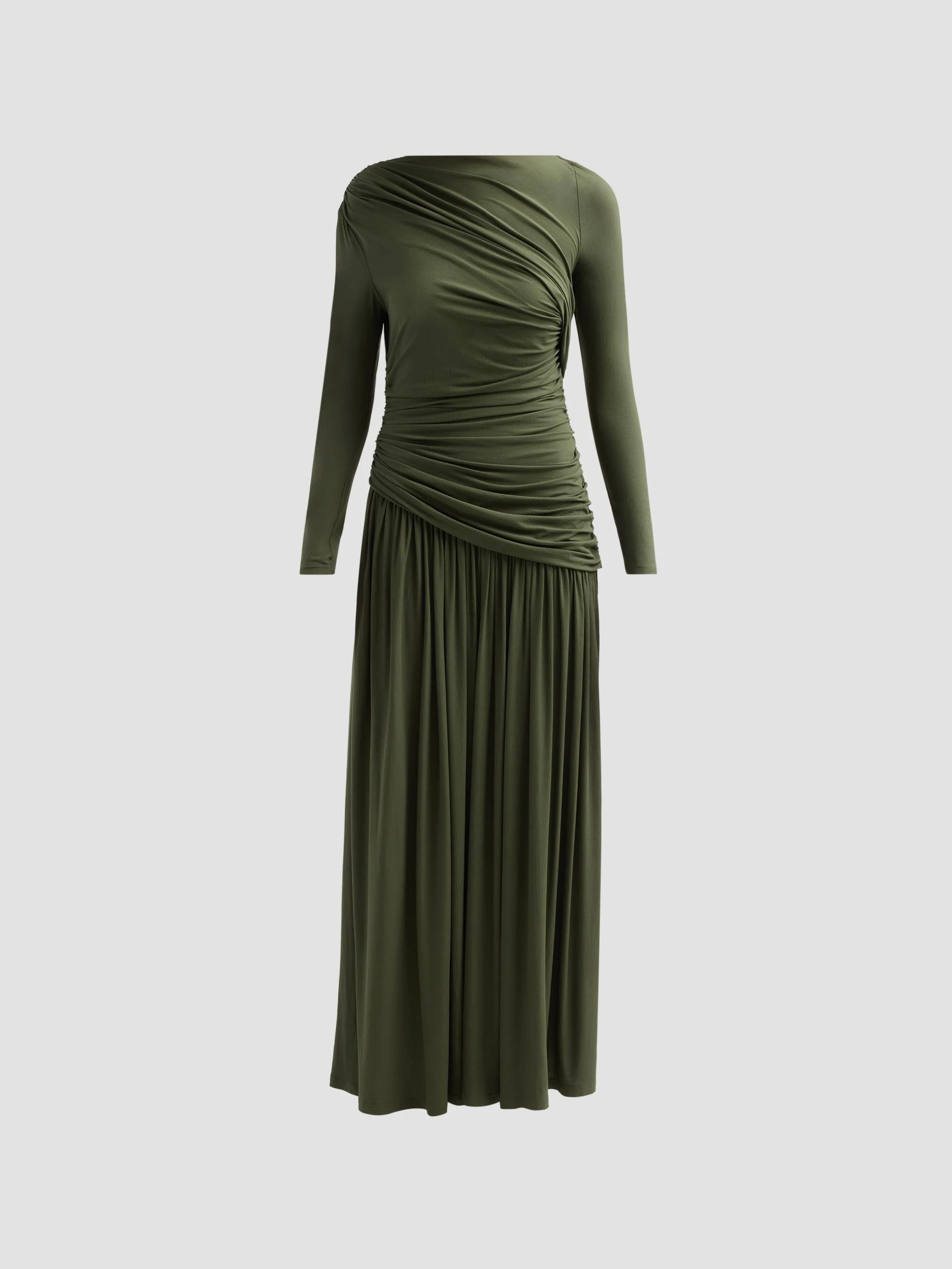 Women's Femme Fatale Stamford Draped Maxi Dress - Shadow Green - 1