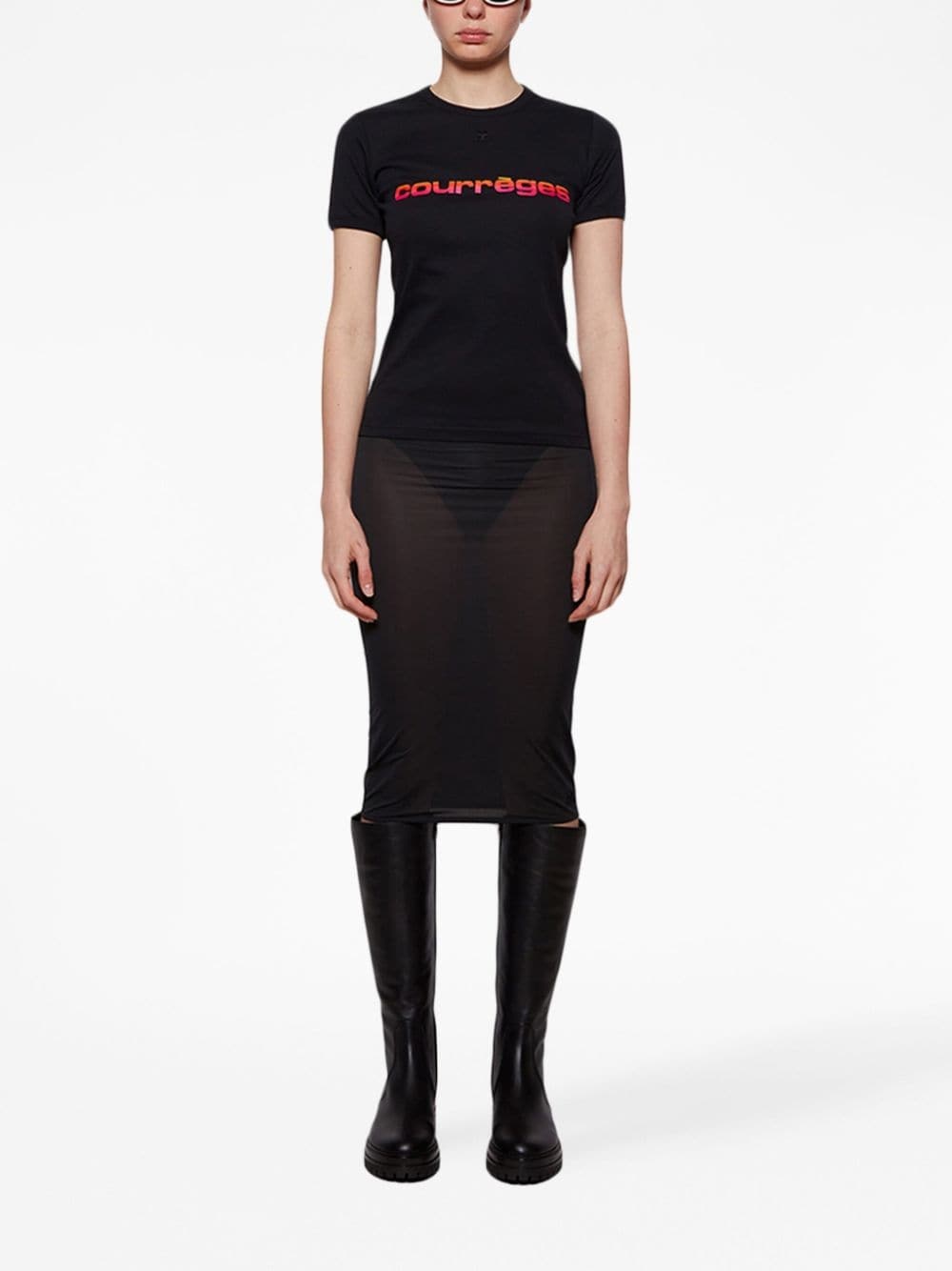 knee-length leather boots - 4