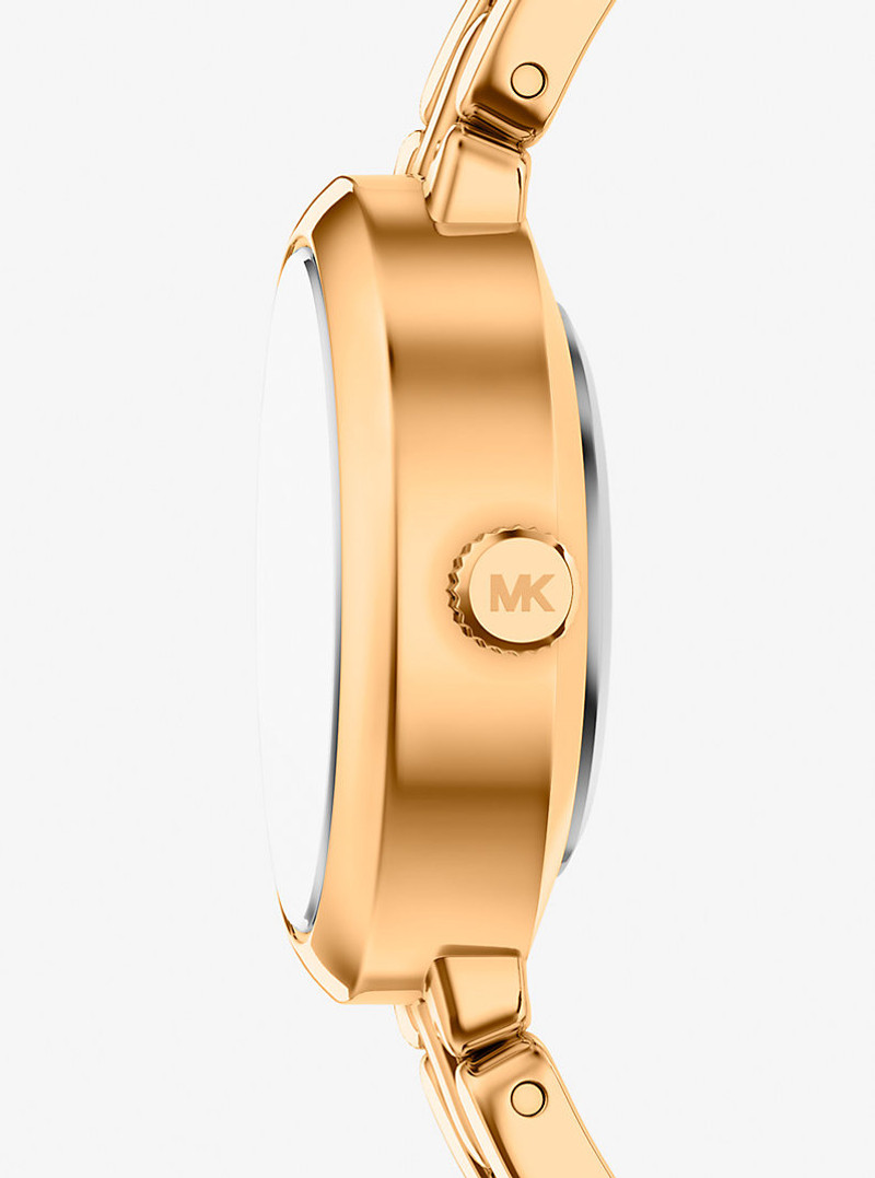 MICHAEL KORS Petite Maude Gold-Tone Watch and Pavé Bangle Jewelry Gift Set outlook
