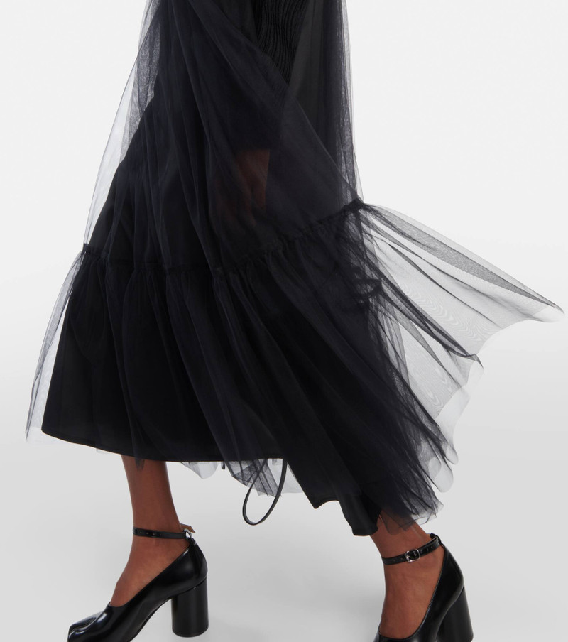 Wool-blend and tulle midi dress 5