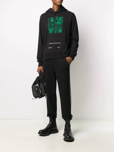 UNDERCOVER graphic print drawstring hoodie outlook