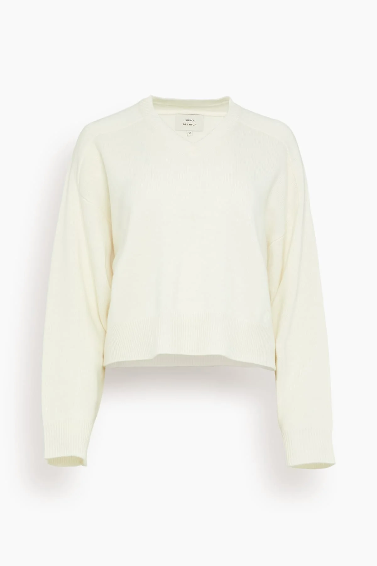 Anzor V-Neck Sweater in Ivory - 1