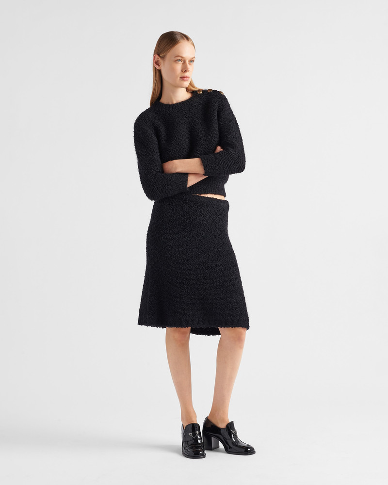 Prada Bouclé mohair crew-neck sweater outlook