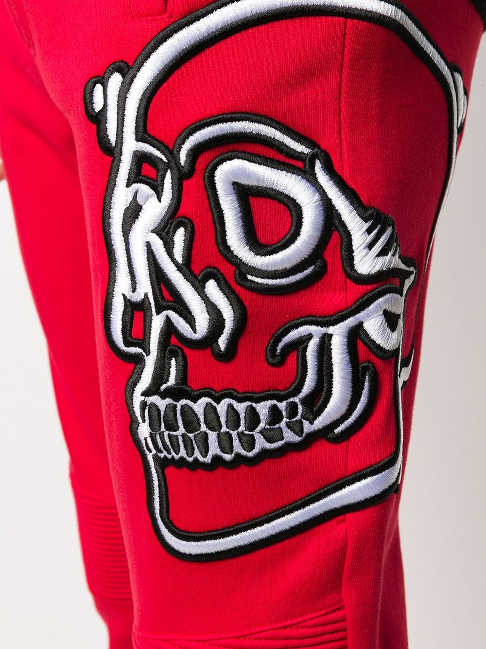 embroidered skull jogging trousers - 5