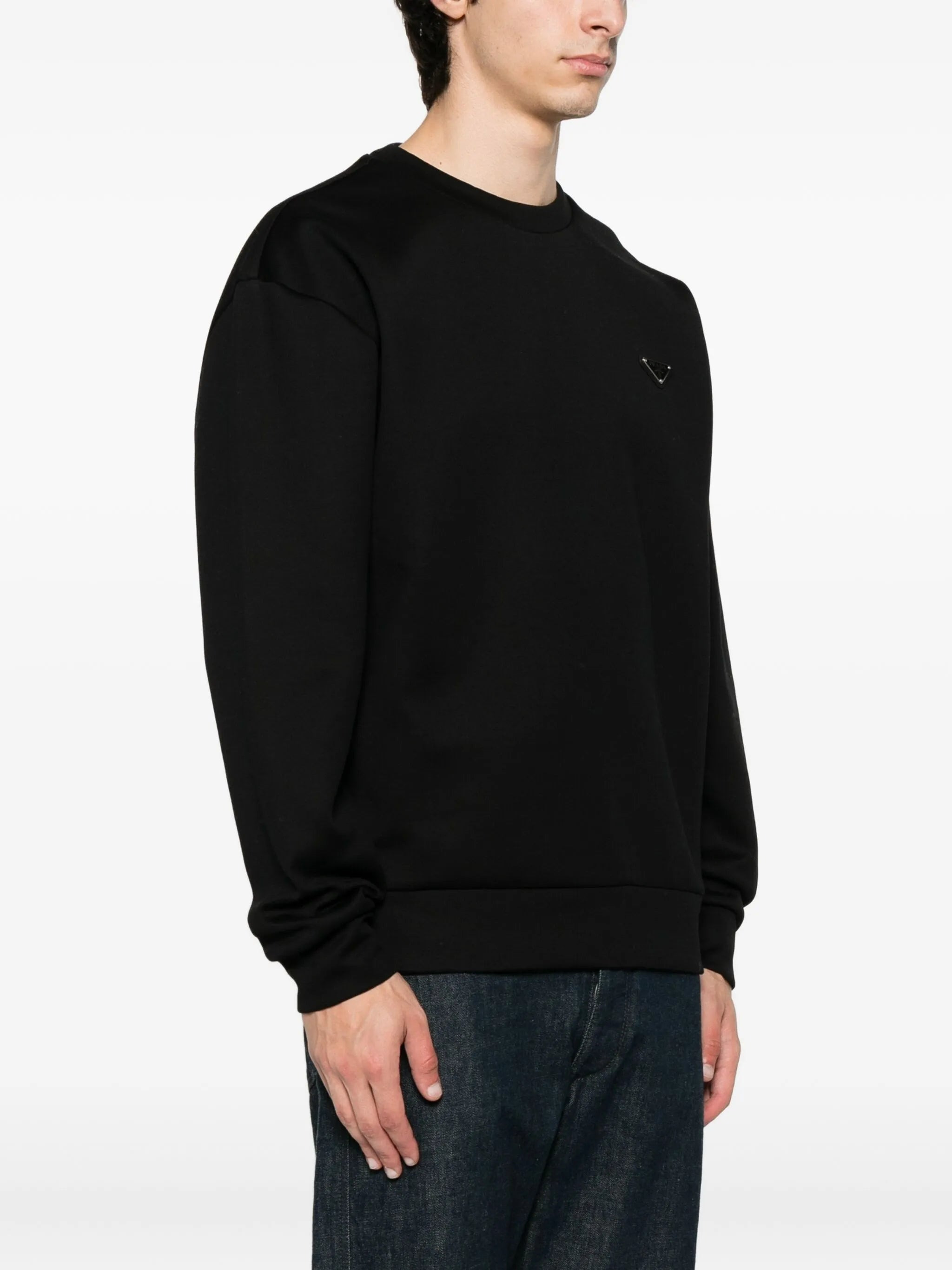 Prada Logo-plaque Cotton Sweatshirt - 3