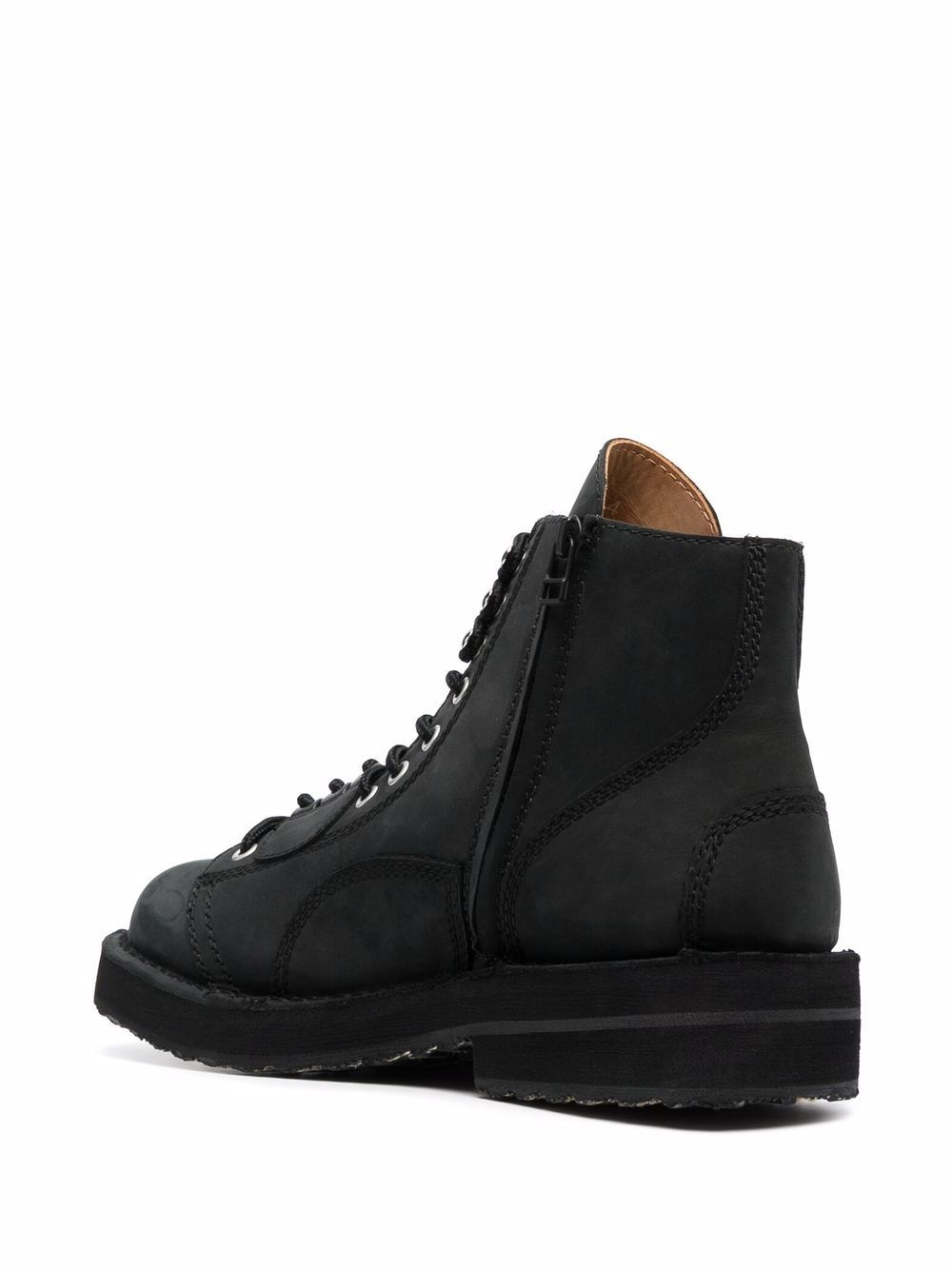 lace-up leather ankle boots - 3