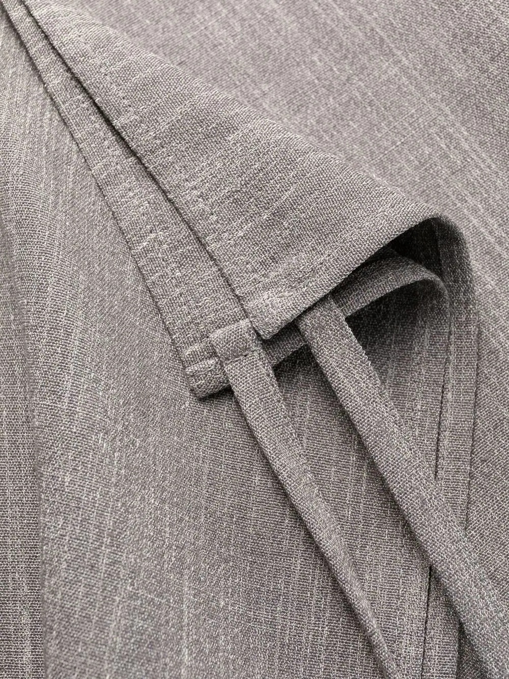tie-detail draped wide-leg trousers - 6