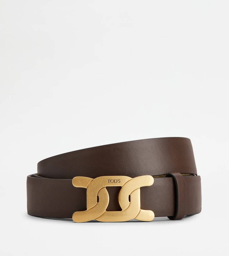 Tod's REVERSIBLE KATE BELT IN SUEDE AND SMOOTH LEATHER - GREEN outlook