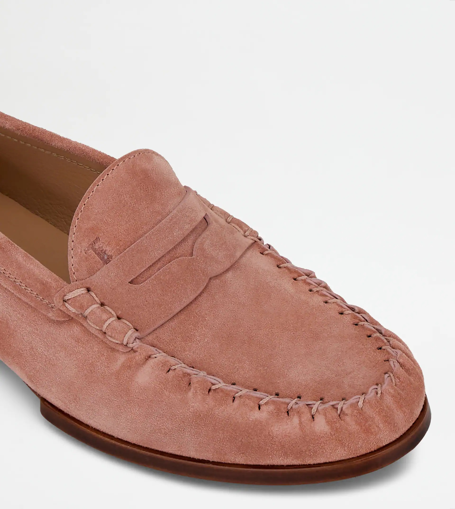 LOAFERS IN SUEDE - PINK - 5