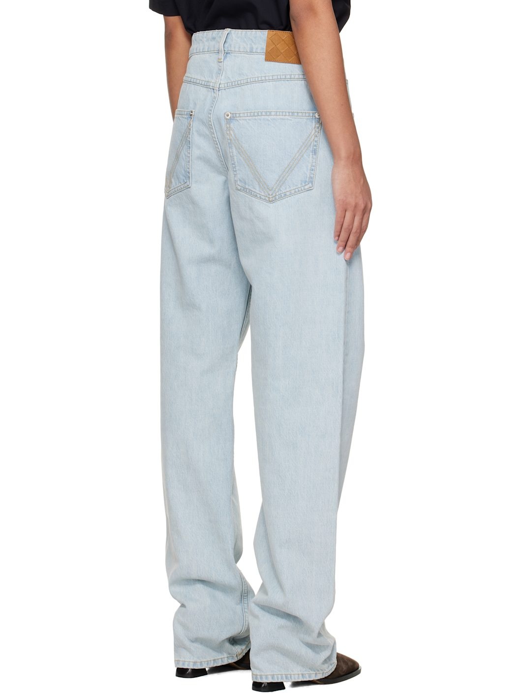 Blue Bleached Boyfriend Jeans - 3