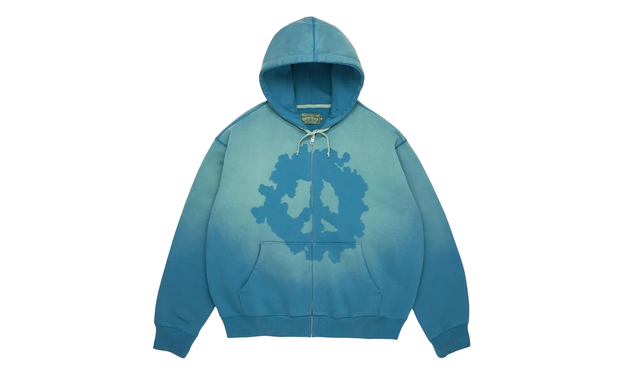 Peace Wreath Knockout Zip Hoodie "Blue" DT864 - 1