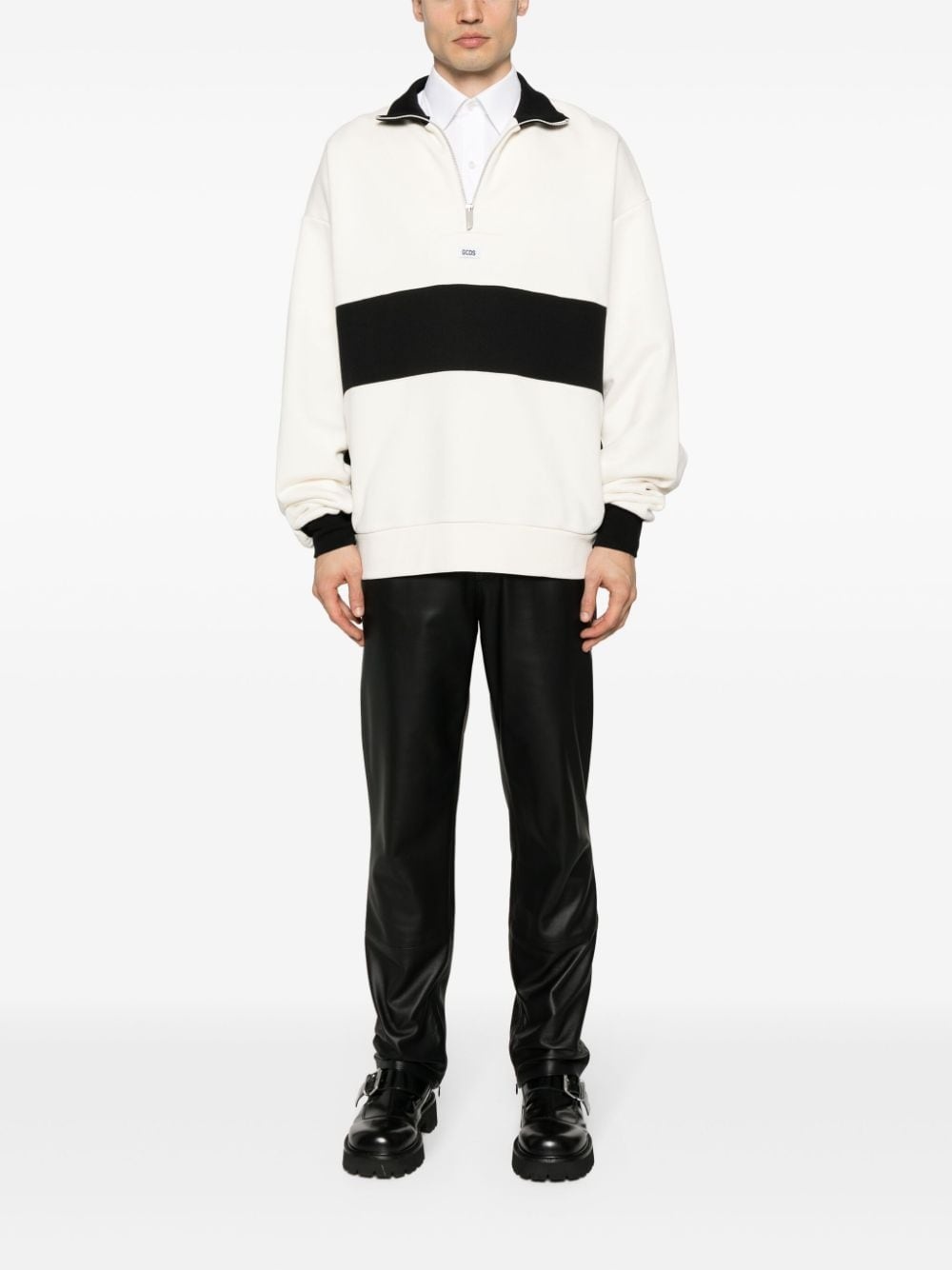 logo-appliquÃ© half-zipped sweatshirt - 2