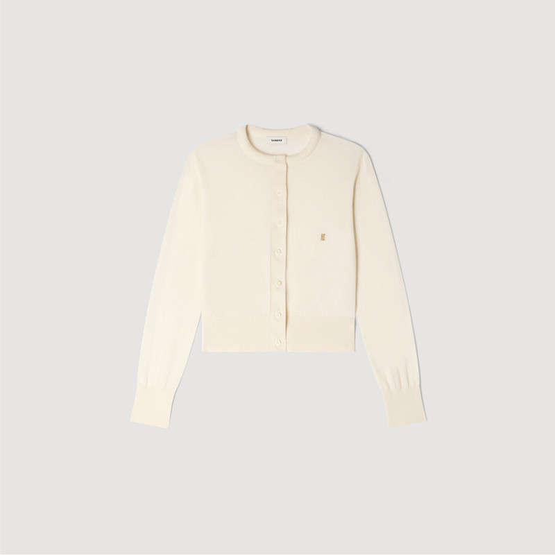 PADDED ROUND NECK CROPPED CARDIGAN 1