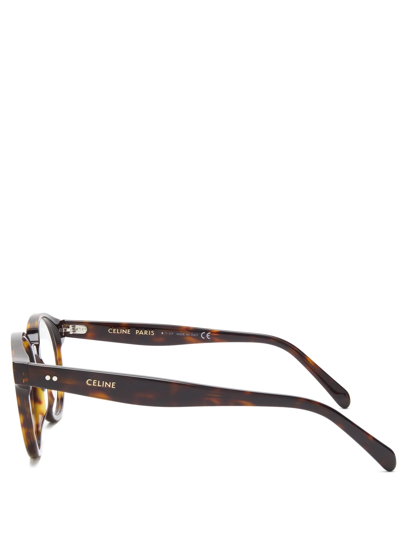 Round tortoiseshell-effect acetate glasses - 4