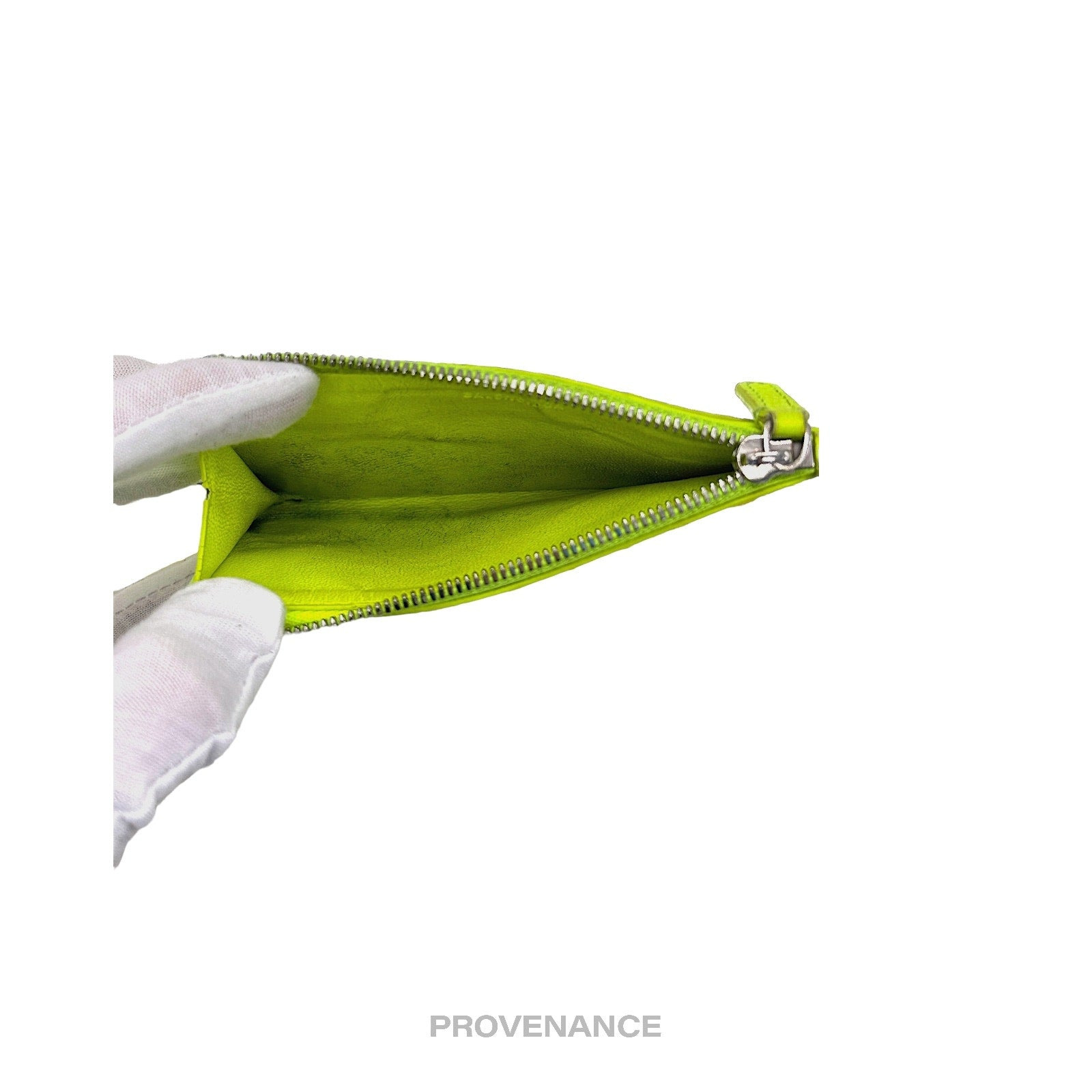 Balenciaga Logo Fragment Zip Card Wallet - Neon - 8