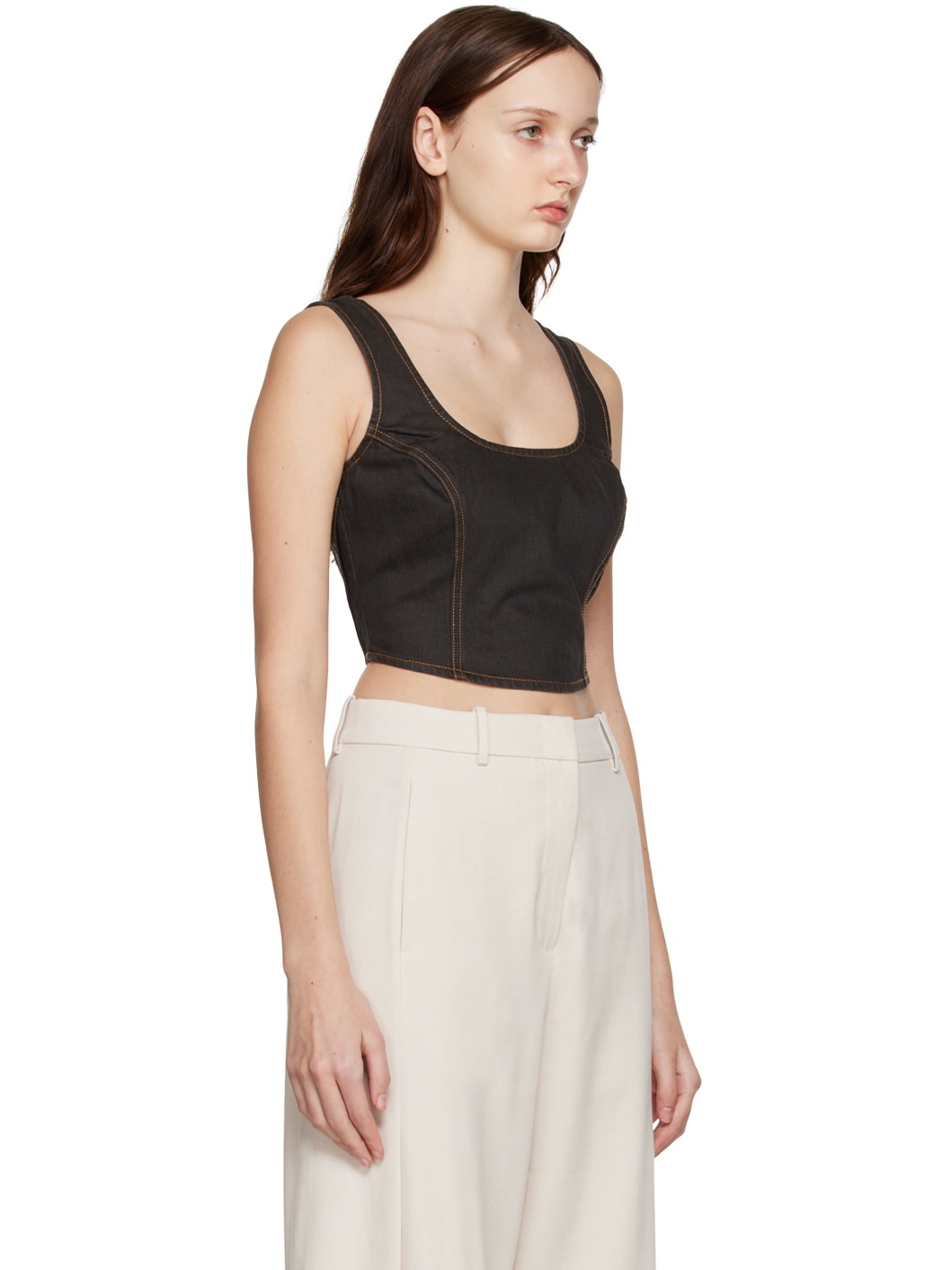 Brown Bonni Denim Tank Top - 2