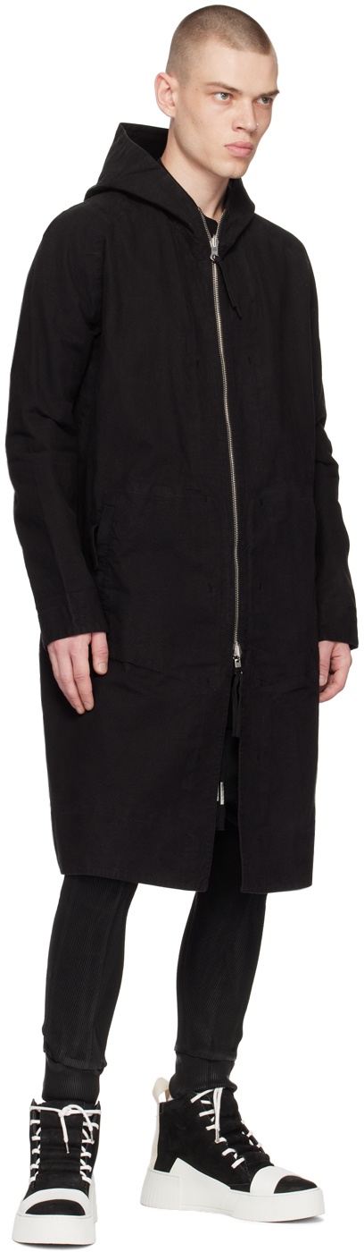 Black Reversible Object-Dyed Coat - 5