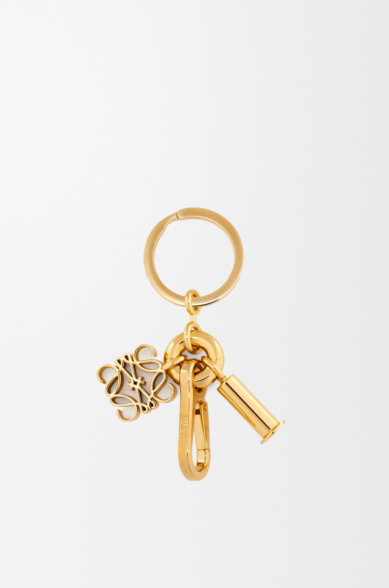 Loewe Anagram keyring in brass outlook