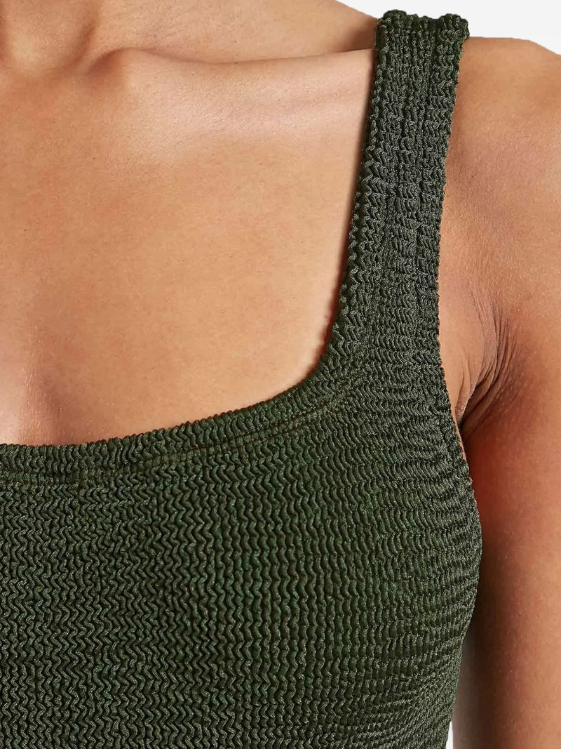 Hunza G square-neck textured swimsuit outlook