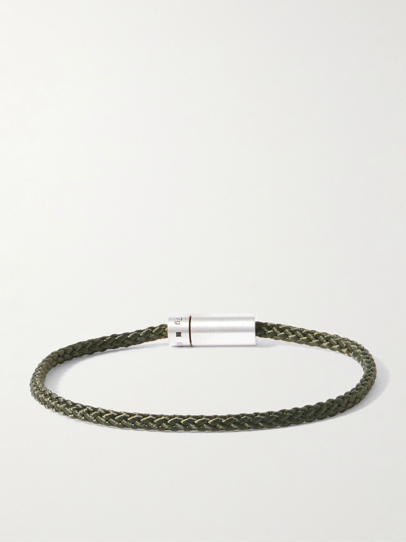 7g Nato Sterling Silver and Cord Cable Bracelet Black - 3
