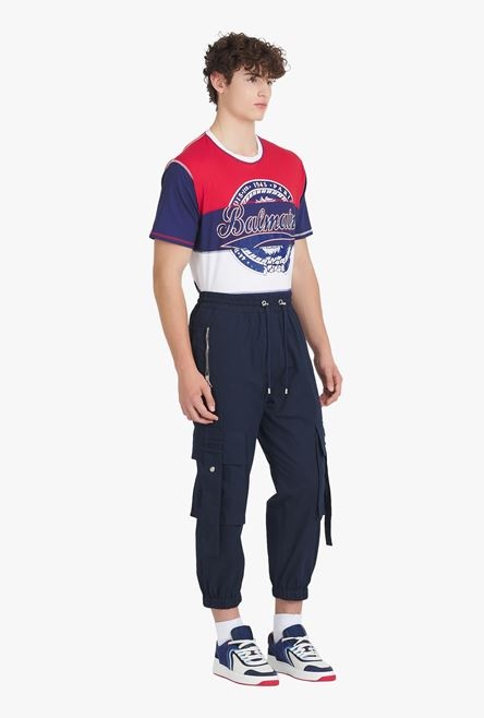 HIGH SUMMER CAPSULE - Navy blue cotton cargo pants - 7