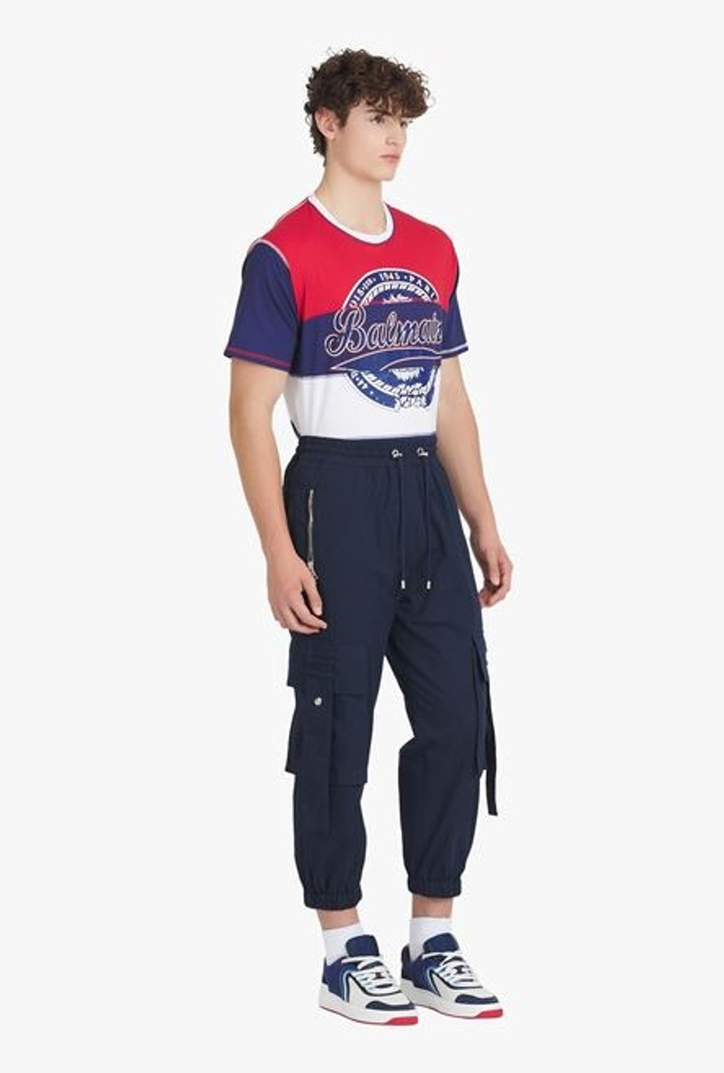 HIGH SUMMER CAPSULE - Navy blue cotton cargo pants 7