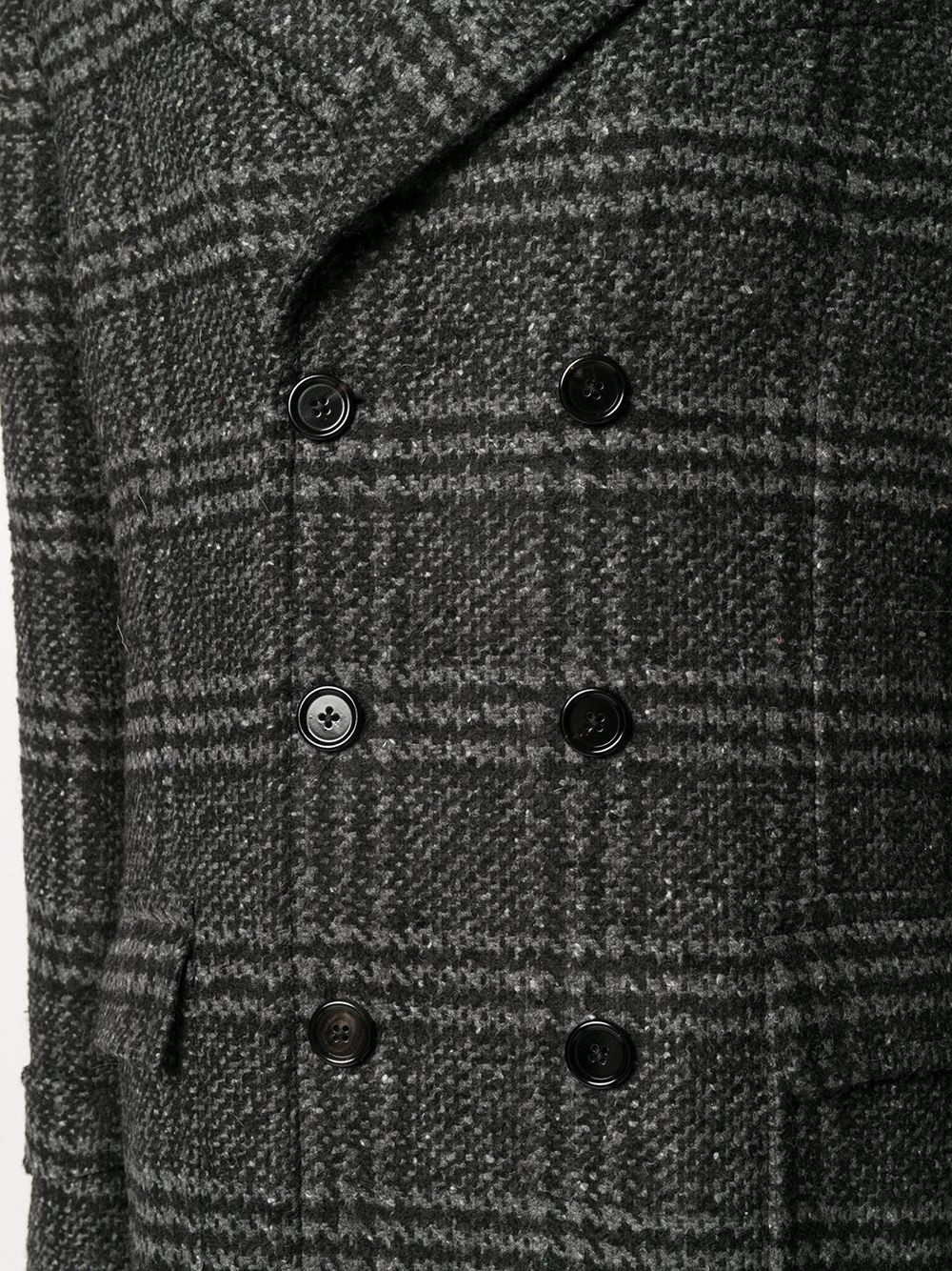 checked double-breasted coat - 5