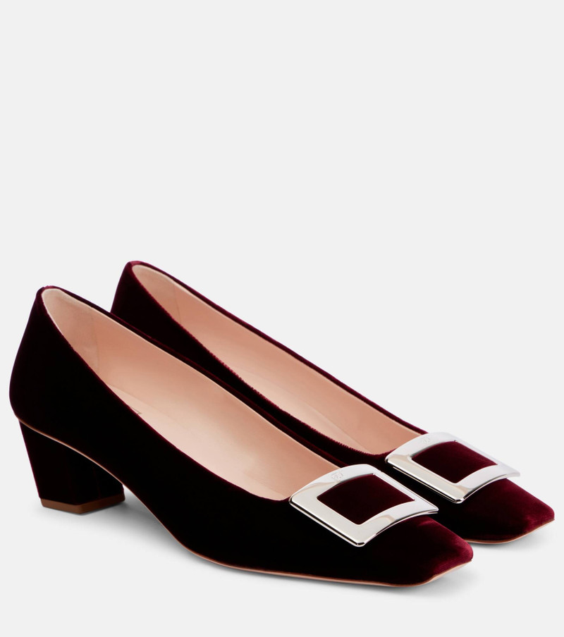 Belle Vivier 45 faux fur-trimmed pumps 1