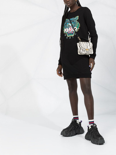 KENZO tiger-embroidered sweatshirt dress outlook