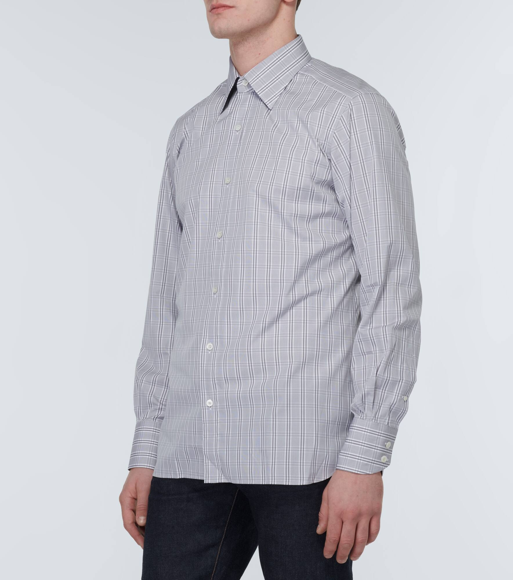 Checked cotton poplin shirt - 3