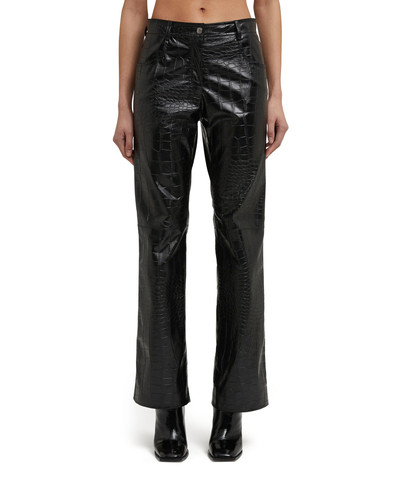 MSGM Faux leather straight-leg trousers "Croco Eco Leather" fabric outlook