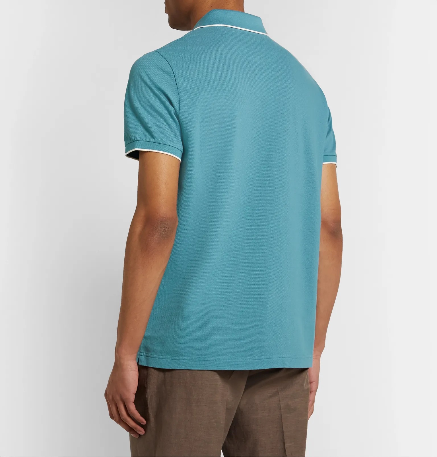 Contrast-Tipped Stretch-Cotton Piqué Polo Shirt - 5