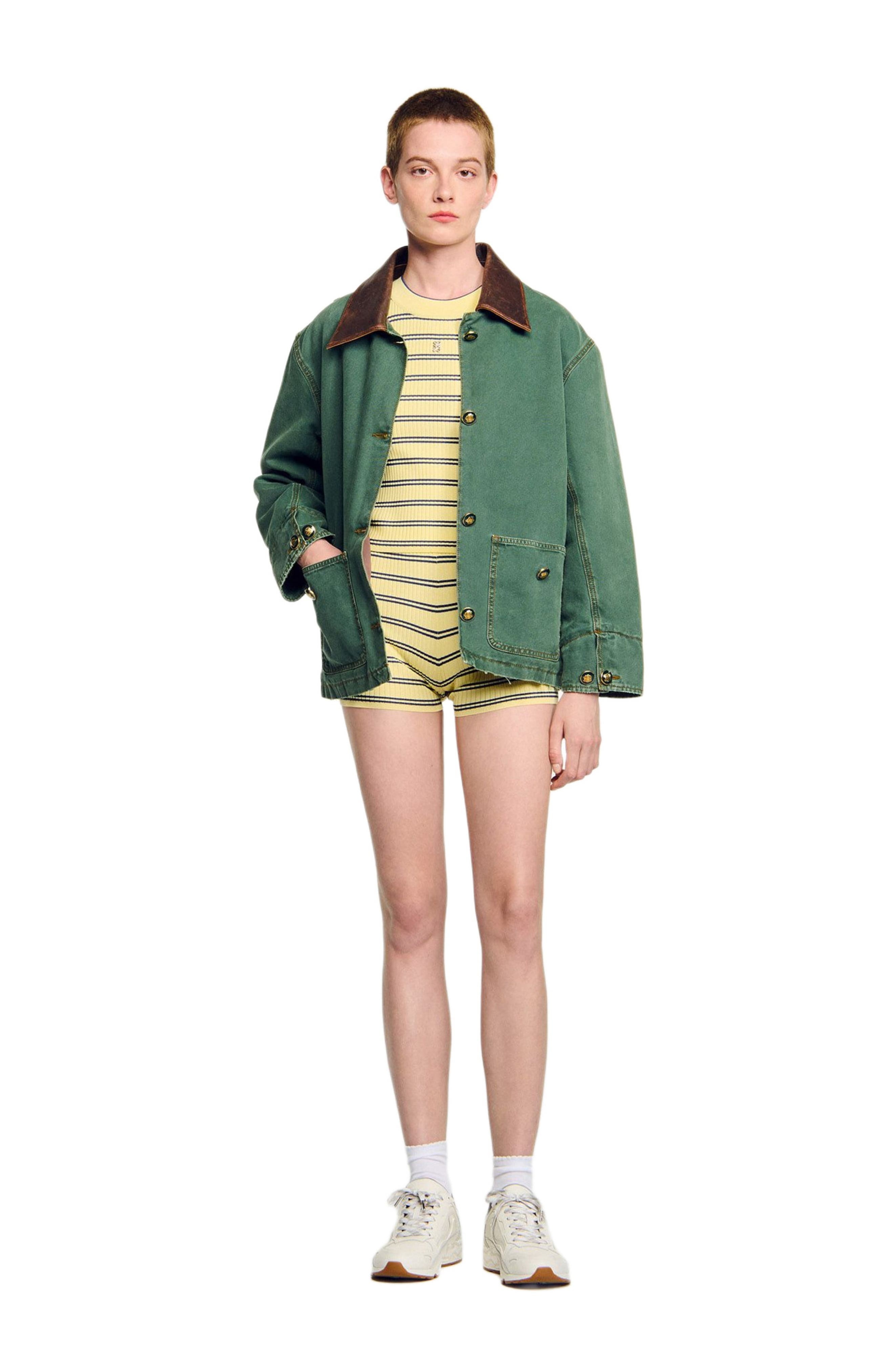 SANDRO Striped knit shorts in Light Yellow at Nordstrom - 6