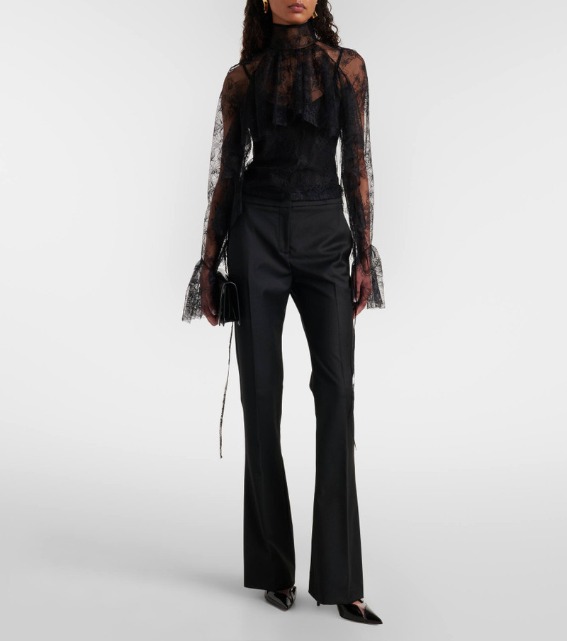 Blumarine Ruffled sheer lace blouse outlook